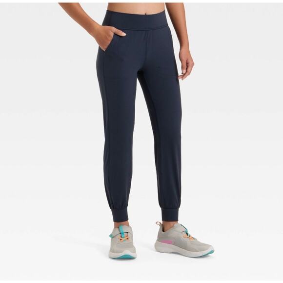 All in Motion Girls Active Joggers Leggings Blue Stretchy High Rise NEW L 10/12 - Picture 1 of 7